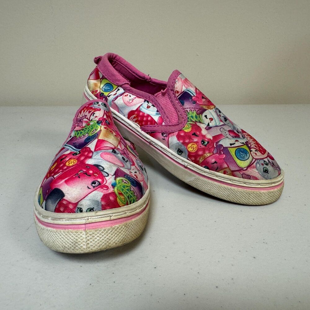 Shopkins Slip On Sneakers Girls 12 Pink Play Shoes Casual Canvas No tie Spring